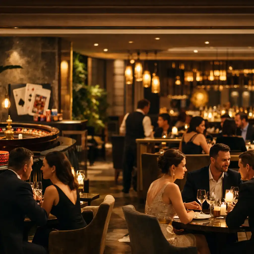 Eleganckie wnętrze restauracji DomSpotkan z gośćmi